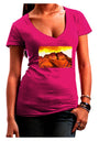 San Juan Mountain Range CO Womens V-Neck Dark T-Shirt-Womens V-Neck T-Shirts-TooLoud-Hot-Pink-Juniors Fitted Small-Davson Sales