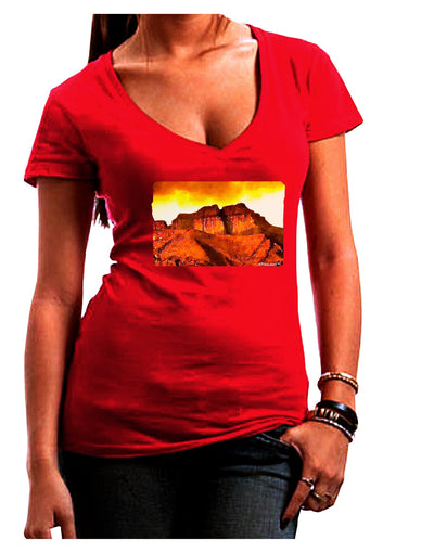 San Juan Mountain Range CO Womens V-Neck Dark T-Shirt-Womens V-Neck T-Shirts-TooLoud-Red-Juniors Fitted Small-Davson Sales