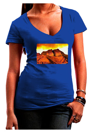 San Juan Mountain Range CO Womens V-Neck Dark T-Shirt-Womens V-Neck T-Shirts-TooLoud-Royal-Blue-Juniors Fitted Small-Davson Sales