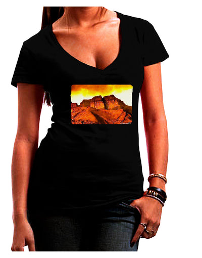 San Juan Mountain Range CO Womens V-Neck Dark T-Shirt-Womens V-Neck T-Shirts-TooLoud-Black-Juniors Fitted Small-Davson Sales