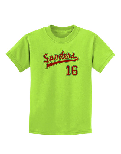 Sanders Jersey 16 Childrens T-Shirt-Childrens T-Shirt-TooLoud-Lime-Green-X-Small-Davson Sales