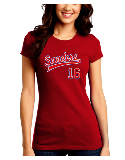 Sanders Jersey 16 Juniors Petite Crew Dark T-Shirt-T-Shirts Juniors Tops-TooLoud-Red-Juniors Fitted Small-Davson Sales