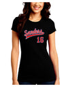 Sanders Jersey 16 Juniors Petite Crew Dark T-Shirt-T-Shirts Juniors Tops-TooLoud-Black-Juniors Fitted Small-Davson Sales