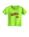 Sanders Jersey 16 Toddler T-Shirt-Toddler T-Shirt-TooLoud-Lime-Green-2T-Davson Sales