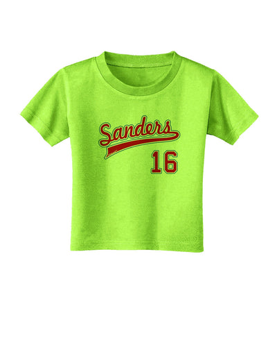 Sanders Jersey 16 Toddler T-Shirt-Toddler T-Shirt-TooLoud-Lime-Green-2T-Davson Sales