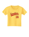 Sanders Jersey 16 Toddler T-Shirt-Toddler T-Shirt-TooLoud-Yellow-2T-Davson Sales