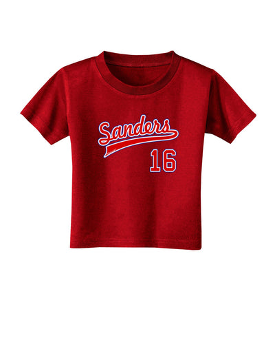 Sanders Jersey 16 Toddler T-Shirt Dark-Toddler T-Shirt-TooLoud-Red-2T-Davson Sales