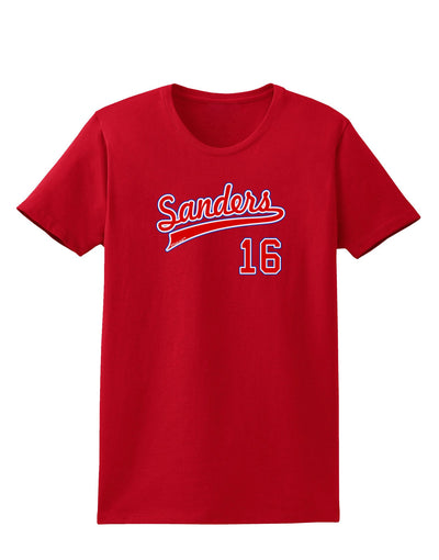 Sanders Jersey 16 Womens Dark T-Shirt-TooLoud-Red-X-Small-Davson Sales