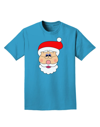 Santa Claus Face Christmas Adult Dark T-Shirt-Mens T-Shirt-TooLoud-Turquoise-Small-Davson Sales