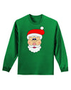 Santa Claus Face Christmas Adult Long Sleeve Dark T-Shirt-TooLoud-Kelly-Green-Small-Davson Sales