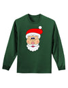 Santa Claus Face Christmas Adult Long Sleeve Dark T-Shirt-TooLoud-Dark-Green-Small-Davson Sales