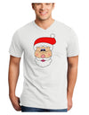 Santa Claus Face Christmas Adult V-Neck T-shirt-Mens V-Neck T-Shirt-TooLoud-White-Small-Davson Sales