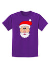 Santa Claus Face Christmas Childrens Dark T-Shirt-Childrens T-Shirt-TooLoud-Purple-X-Small-Davson Sales