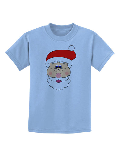 Santa Claus Face Christmas Childrens T-Shirt-Childrens T-Shirt-TooLoud-Light-Blue-X-Small-Davson Sales