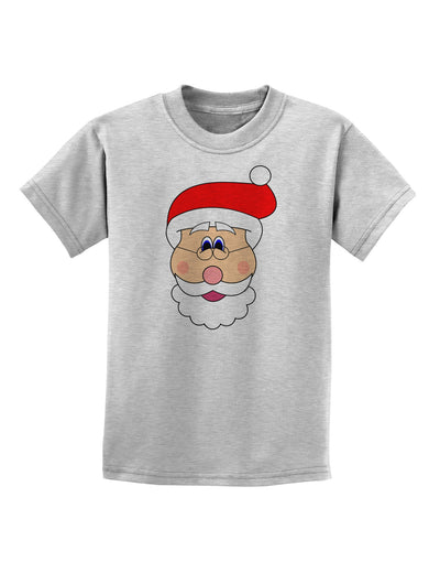 Santa Claus Face Christmas Childrens T-Shirt-Childrens T-Shirt-TooLoud-AshGray-X-Small-Davson Sales