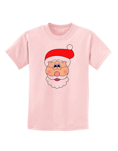 Santa Claus Face Christmas Childrens T-Shirt-Childrens T-Shirt-TooLoud-PalePink-X-Small-Davson Sales