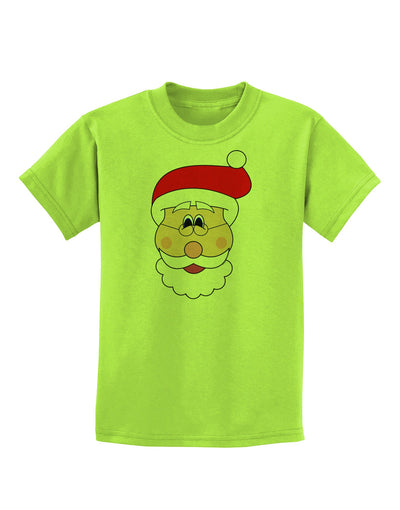 Santa Claus Face Christmas Childrens T-Shirt-Childrens T-Shirt-TooLoud-Lime-Green-X-Small-Davson Sales