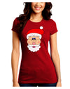 Santa Claus Face Christmas Juniors Crew Dark T-Shirt-T-Shirts Juniors Tops-TooLoud-Red-Juniors Fitted Small-Davson Sales