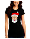 Santa Claus Face Christmas Juniors Crew Dark T-Shirt-T-Shirts Juniors Tops-TooLoud-Black-Juniors Fitted Small-Davson Sales