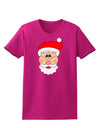 Santa Claus Face Christmas Womens Dark T-Shirt-TooLoud-Hot-Pink-Small-Davson Sales