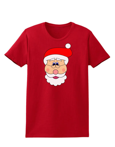 Santa Claus Face Christmas Womens Dark T-Shirt-TooLoud-Red-X-Small-Davson Sales