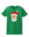 Santa Claus Face Christmas Womens Dark T-Shirt-TooLoud-Kelly-Green-X-Small-Davson Sales