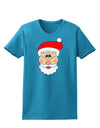Santa Claus Face Christmas Womens Dark T-Shirt-TooLoud-Turquoise-X-Small-Davson Sales