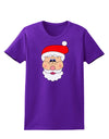 Santa Claus Face Christmas Womens Dark T-Shirt-TooLoud-Purple-X-Small-Davson Sales