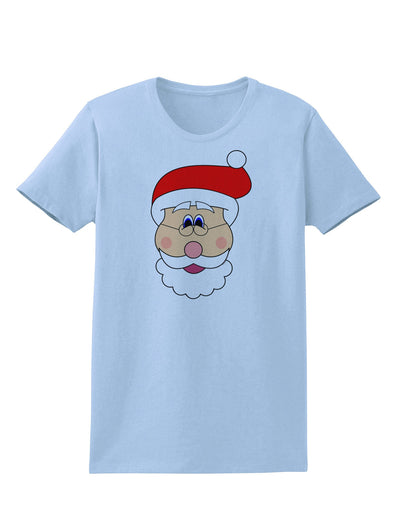 Santa Claus Face Christmas Womens T-Shirt-Womens T-Shirt-TooLoud-Light-Blue-X-Small-Davson Sales