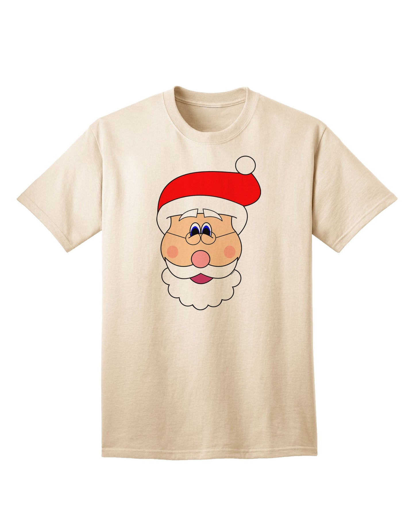 Santa Claus Face - Premium Christmas Adult T-Shirt Collection-Mens T-shirts-TooLoud-Natural-Small-Davson Sales