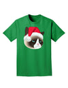 Santa Hat Disgruntled Siamese Cat Adult Dark T-Shirt-Mens T-Shirt-TooLoud-Kelly-Green-Small-Davson Sales