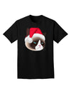 Santa Hat Disgruntled Siamese Cat Adult Dark T-Shirt-Mens T-Shirt-TooLoud-Black-Small-Davson Sales