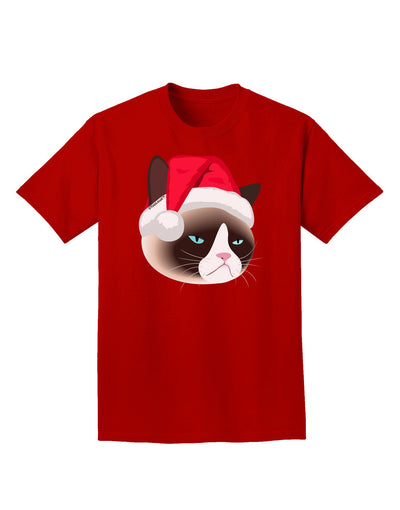 Santa Hat Disgruntled Siamese Cat Adult Dark T-Shirt-Mens T-Shirt-TooLoud-Red-Small-Davson Sales