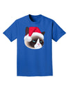 Santa Hat Disgruntled Siamese Cat Adult Dark T-Shirt-Mens T-Shirt-TooLoud-Royal-Blue-Small-Davson Sales