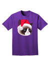 Santa Hat Disgruntled Siamese Cat Adult Dark T-Shirt-Mens T-Shirt-TooLoud-Purple-Small-Davson Sales