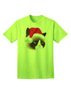 Santa Hat Disgruntled Siamese Cat Adult T-Shirt-Mens T-Shirt-TooLoud-Neon-Green-Small-Davson Sales