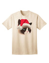 Santa Hat Disgruntled Siamese Cat Adult T-Shirt-Mens T-Shirt-TooLoud-Natural-Small-Davson Sales