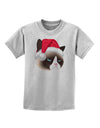 Santa Hat Disgruntled Siamese Cat Childrens T-Shirt-Childrens T-Shirt-TooLoud-AshGray-X-Small-Davson Sales