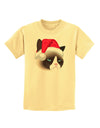 Santa Hat Disgruntled Siamese Cat Childrens T-Shirt-Childrens T-Shirt-TooLoud-Daffodil-Yellow-X-Small-Davson Sales