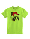 Santa Hat Disgruntled Siamese Cat Childrens T-Shirt-Childrens T-Shirt-TooLoud-Lime-Green-X-Small-Davson Sales