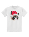 Santa Hat Disgruntled Siamese Cat Childrens T-Shirt-Childrens T-Shirt-TooLoud-White-X-Small-Davson Sales