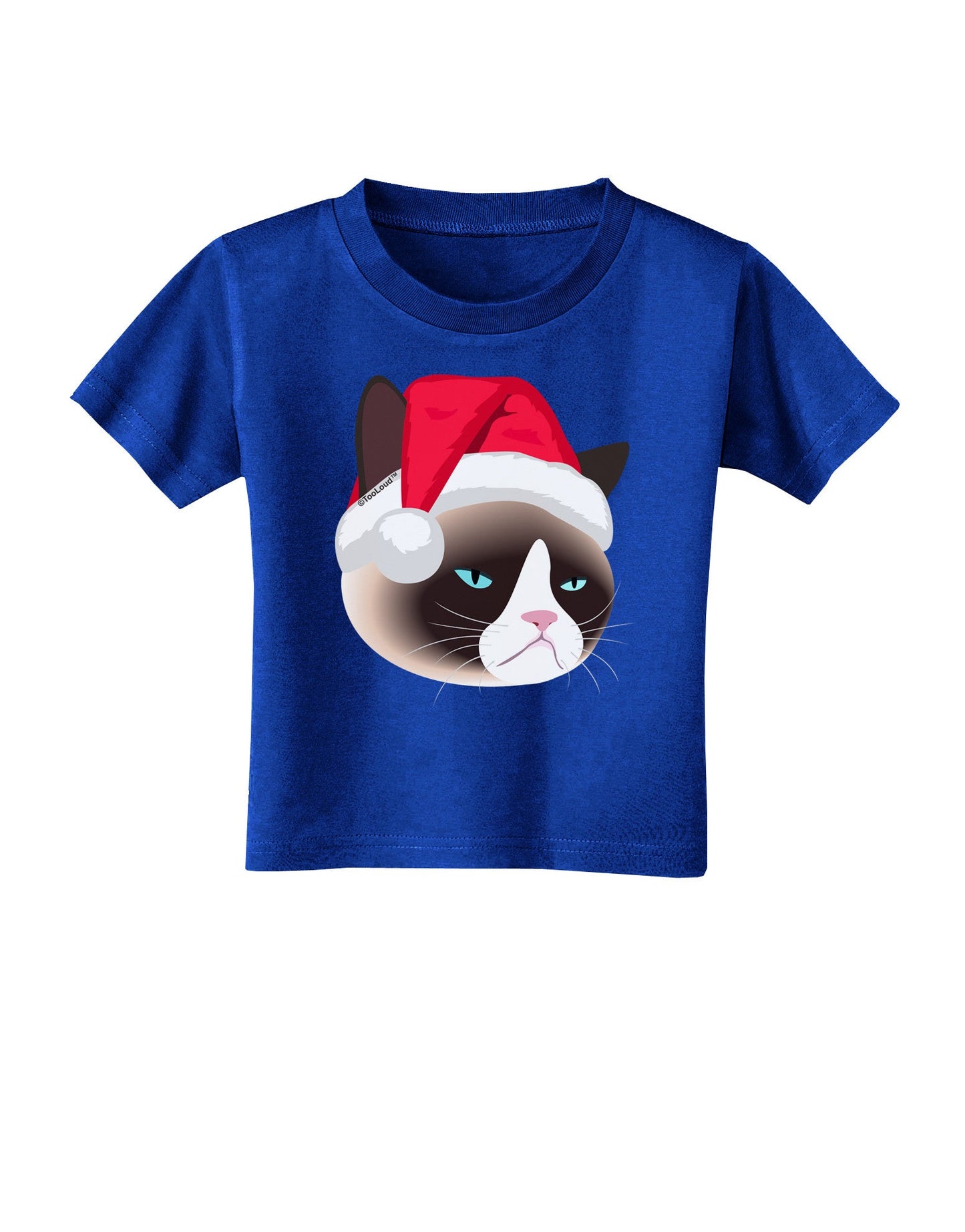 Santa Hat Disgruntled Siamese Cat Toddler T-Shirt Dark by-Toddler T-Shirt-TooLoud-Royal-Blue-2T-Davson Sales