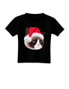 Santa Hat Disgruntled Siamese Cat Toddler T-Shirt Dark by-Toddler T-Shirt-TooLoud-Black-2T-Davson Sales