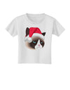 Santa Hat Disgruntled Siamese Cat Toddler T-Shirt-Toddler T-Shirt-TooLoud-White-2T-Davson Sales