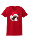 Santa Hat Disgruntled Siamese Cat Womens Dark T-Shirt-TooLoud-Red-X-Small-Davson Sales