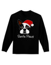 Santa Paws Christmas Dog Adult Long Sleeve Dark T-Shirt-TooLoud-Black-Small-Davson Sales