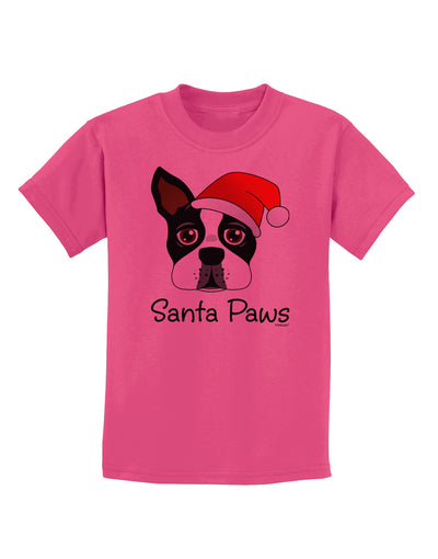 Santa Paws Christmas Dog Childrens T-Shirt-Childrens T-Shirt-TooLoud-Sangria-X-Small-Davson Sales