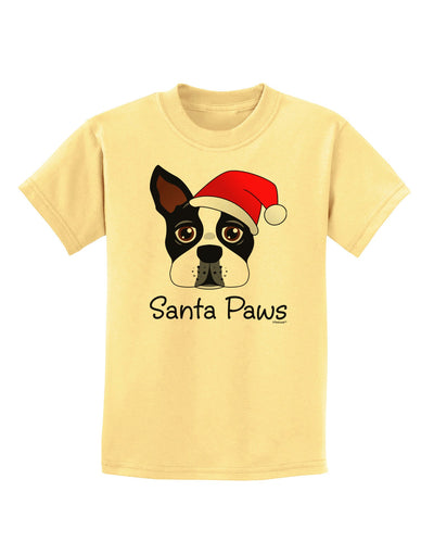 Santa Paws Christmas Dog Childrens T-Shirt-Childrens T-Shirt-TooLoud-Daffodil-Yellow-X-Small-Davson Sales