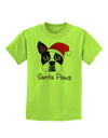 Santa Paws Christmas Dog Childrens T-Shirt-Childrens T-Shirt-TooLoud-Lime-Green-X-Small-Davson Sales