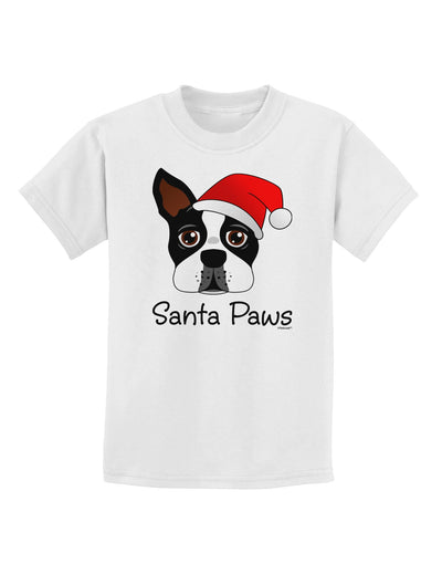 Santa Paws Christmas Dog Childrens T-Shirt-Childrens T-Shirt-TooLoud-White-X-Small-Davson Sales